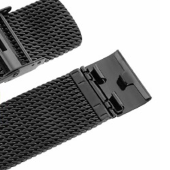 Hadley Roma Black Mesh Design Watch Strap - Picture 3 of 8